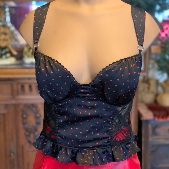 Y2k Valentine Hearts Bustier Top XL - Picture 3 of 9